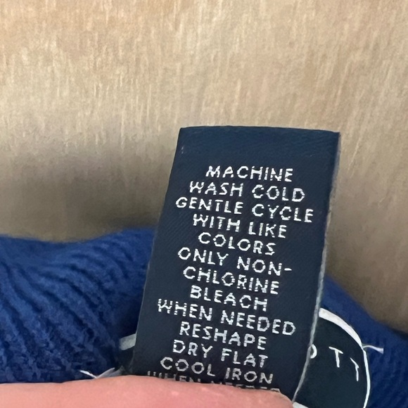 Karen Scott Petites Royal Blue Mock-Neck Zip-Back Sweater - Picture 5 of 5